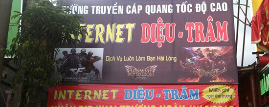 Làm bảng hiệu và in băng rôn cho tiệm internet